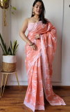 VK 4236 Soft Linen Digital printed Sarees Wholesale Market In Surat